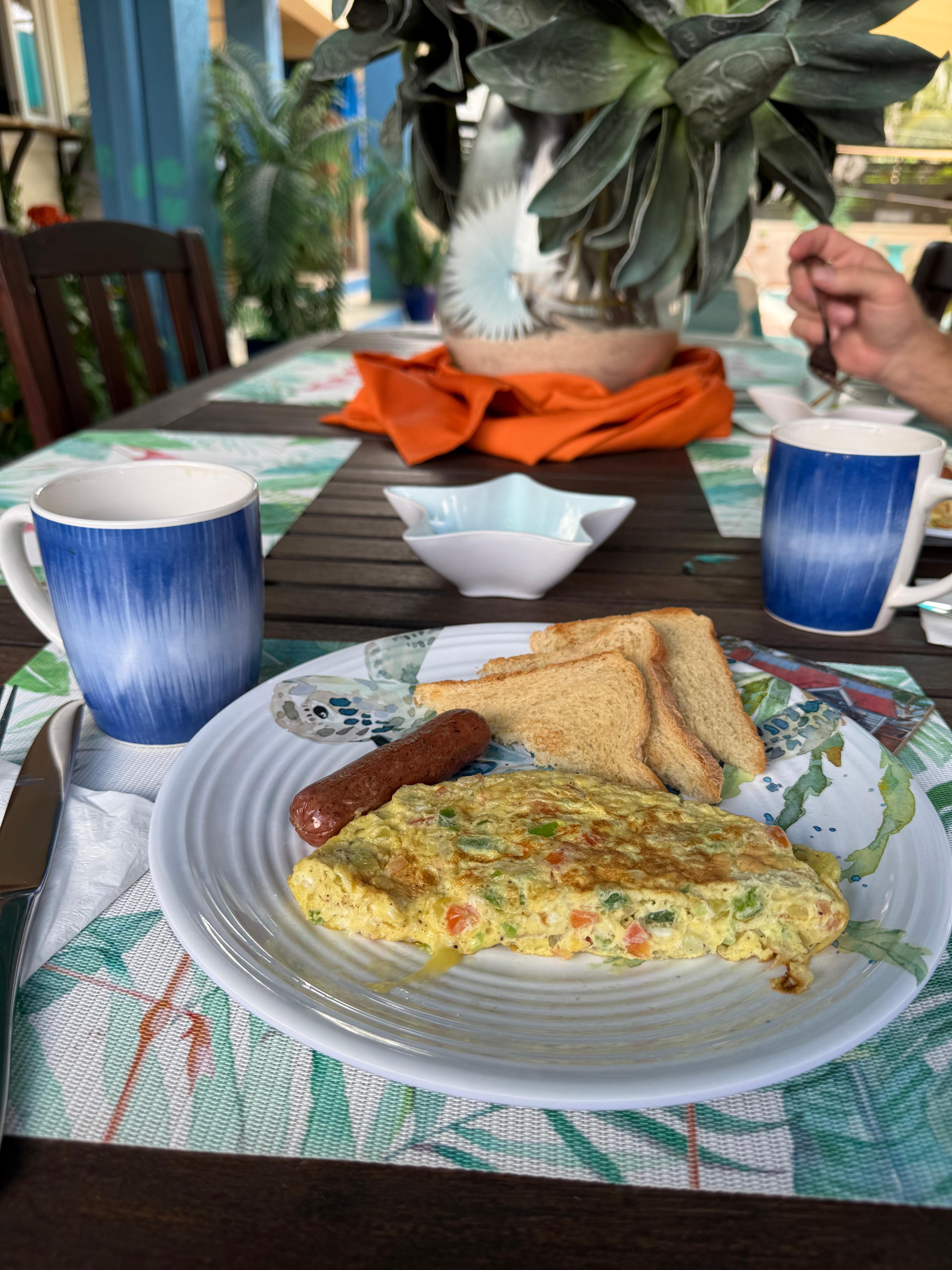 Breakfast the hostess made us. 