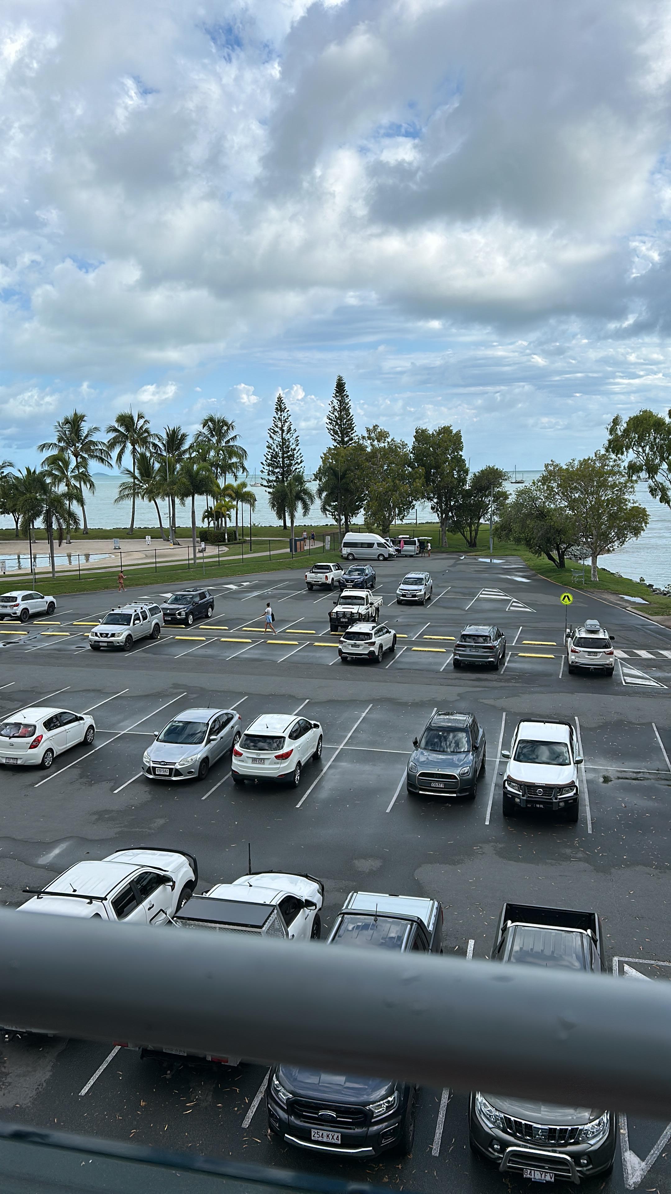 Sea view from the balcony - but a lot of interesting things happened on the parking, I can tell🤪