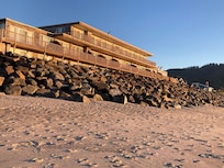 The building from the beach