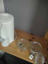 Tea Bag Jar and Coffee Jar We used as cups for a hot drink!