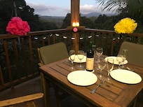 The balcony overlooking rainforest
