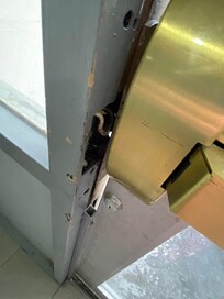 Most of the doors leading outside were damaged so badly that they wouldn't lock.