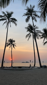 Resort pool/beach front sunset