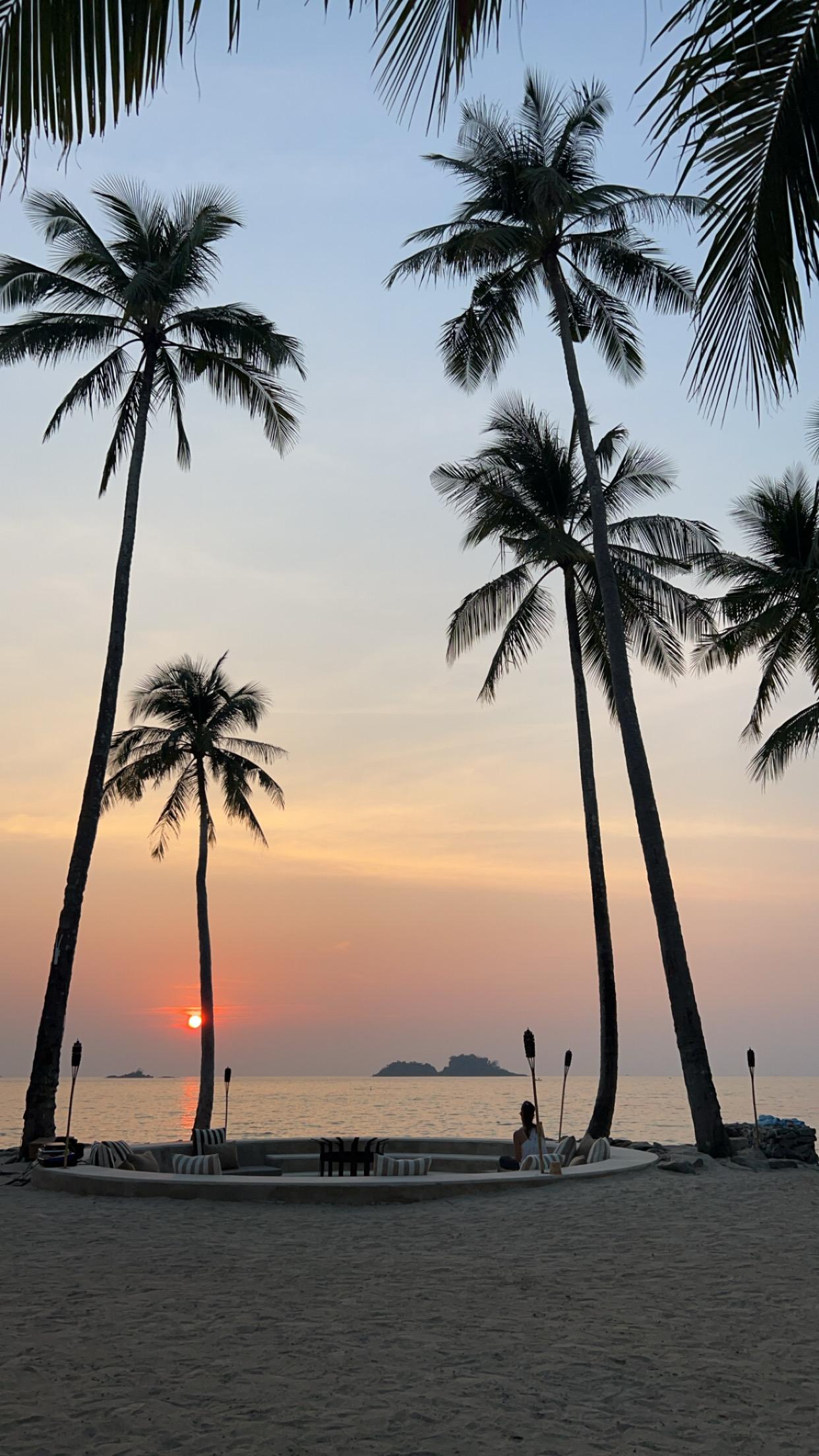 Resort pool/beach front sunset