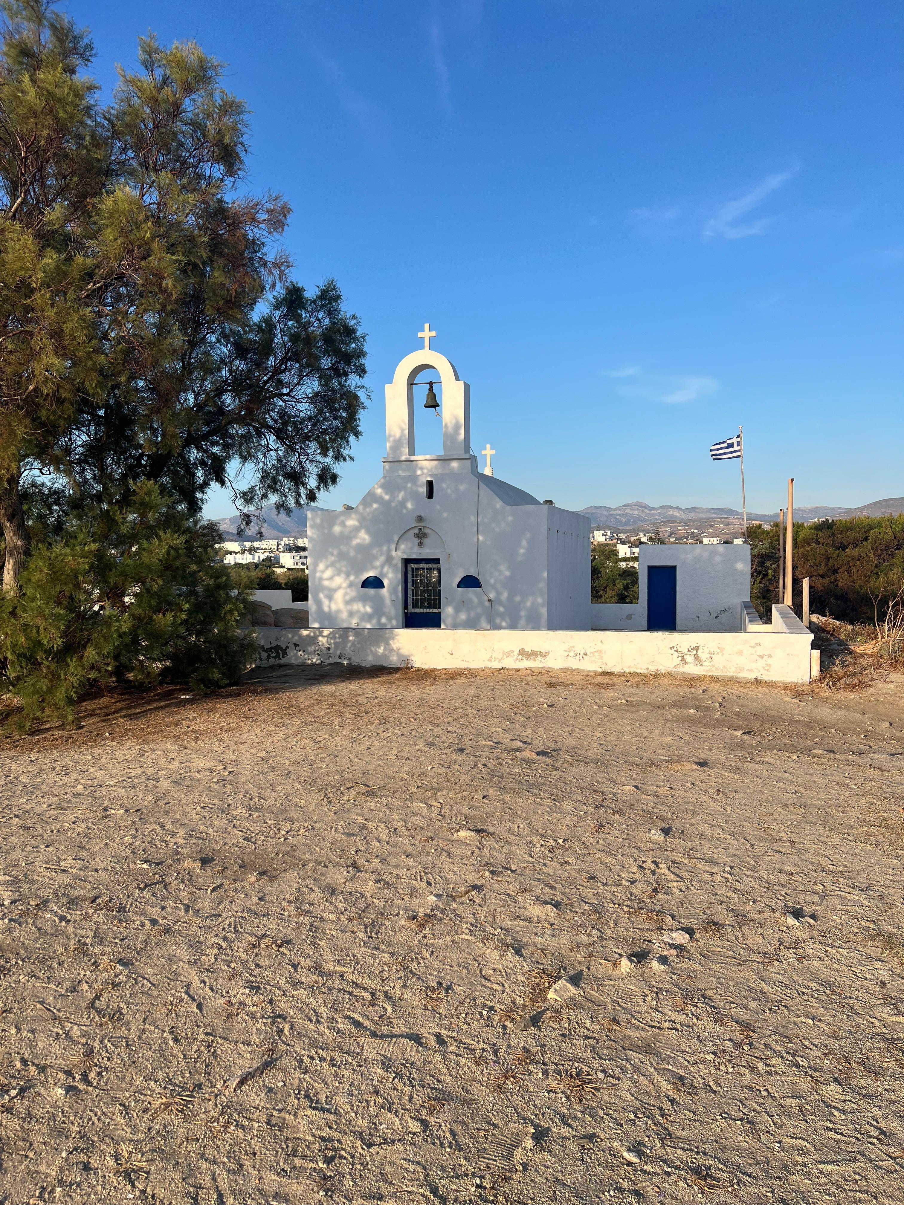 Agia Anna - Little church on a cliff overlooking the water. Walked here for sunset