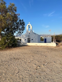 Agia Anna - Little church on a cliff overlooking the water. Walked here for sunset