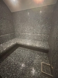 The steam room (it was hit of miss if this was on)