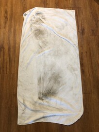 Telo bagno dopo pulizia del pavimento