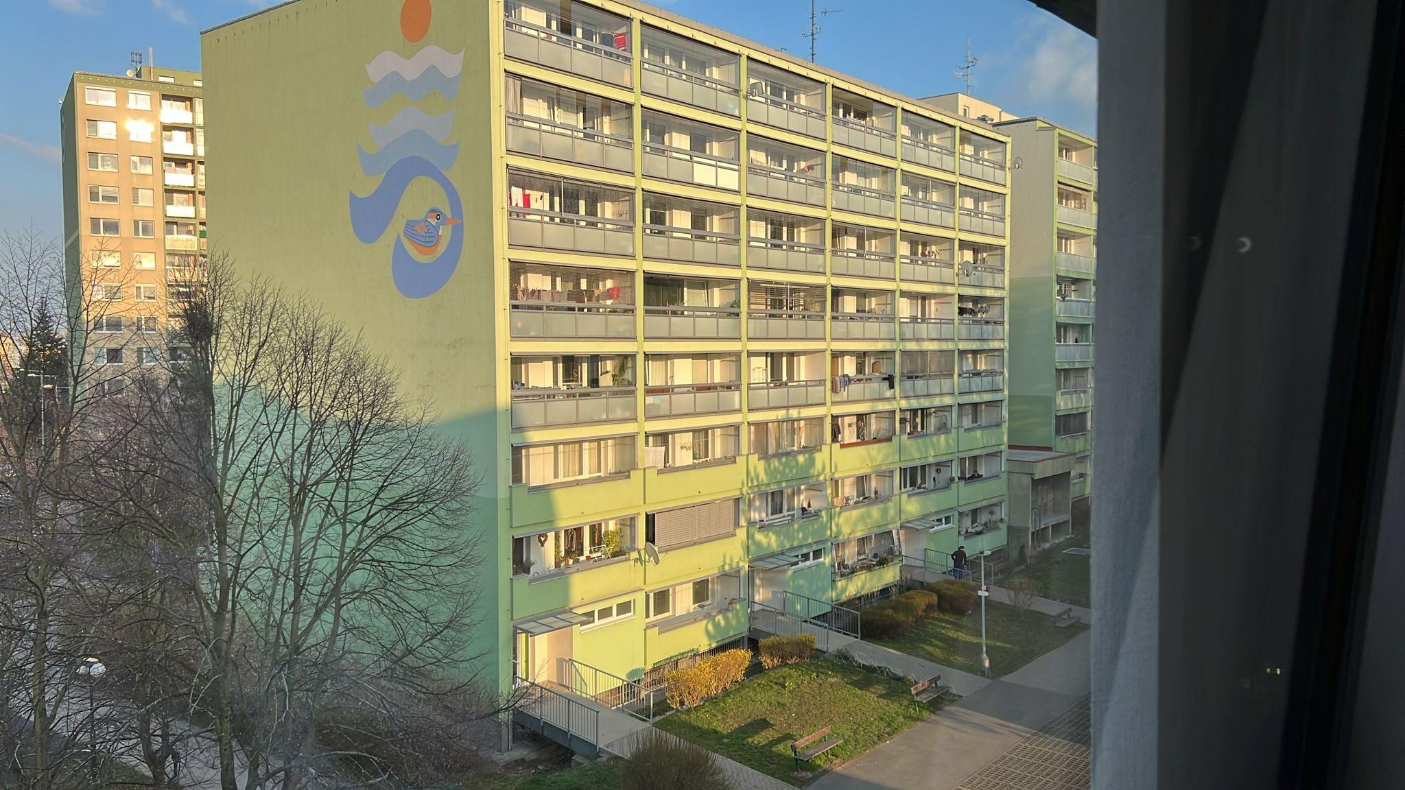 Uitzicht vanuit kamer derde etage