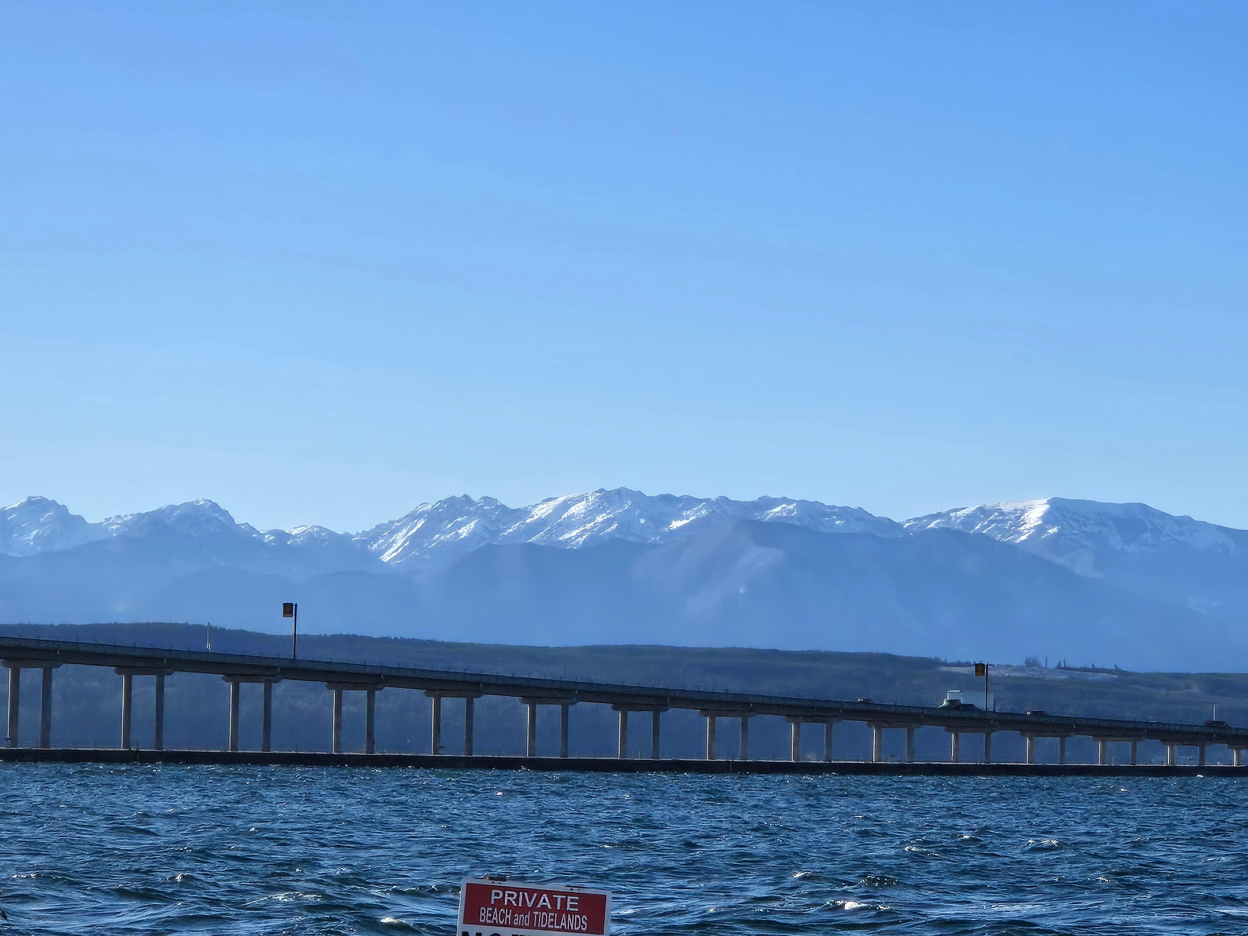 Near Dungeness Spit, Olympic Mountains in the background. 