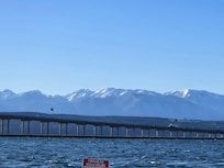 Near Dungeness Spit, Olympic Mountains in the background.