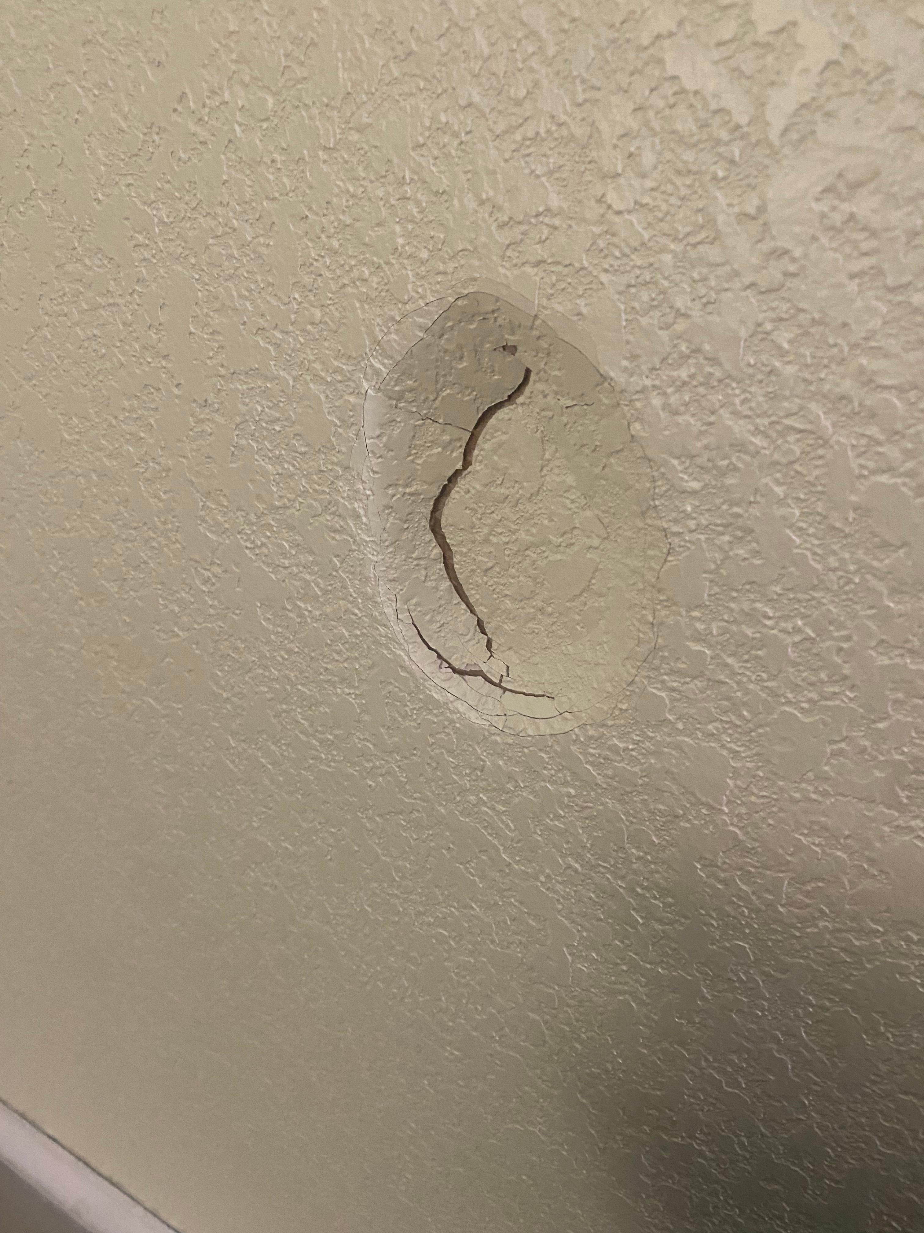 Hole in wall. There was a joke like this in the bathroom door of the first room they gave us. We were told there were “a few rooms” that has holes to be fixed. Wtf.