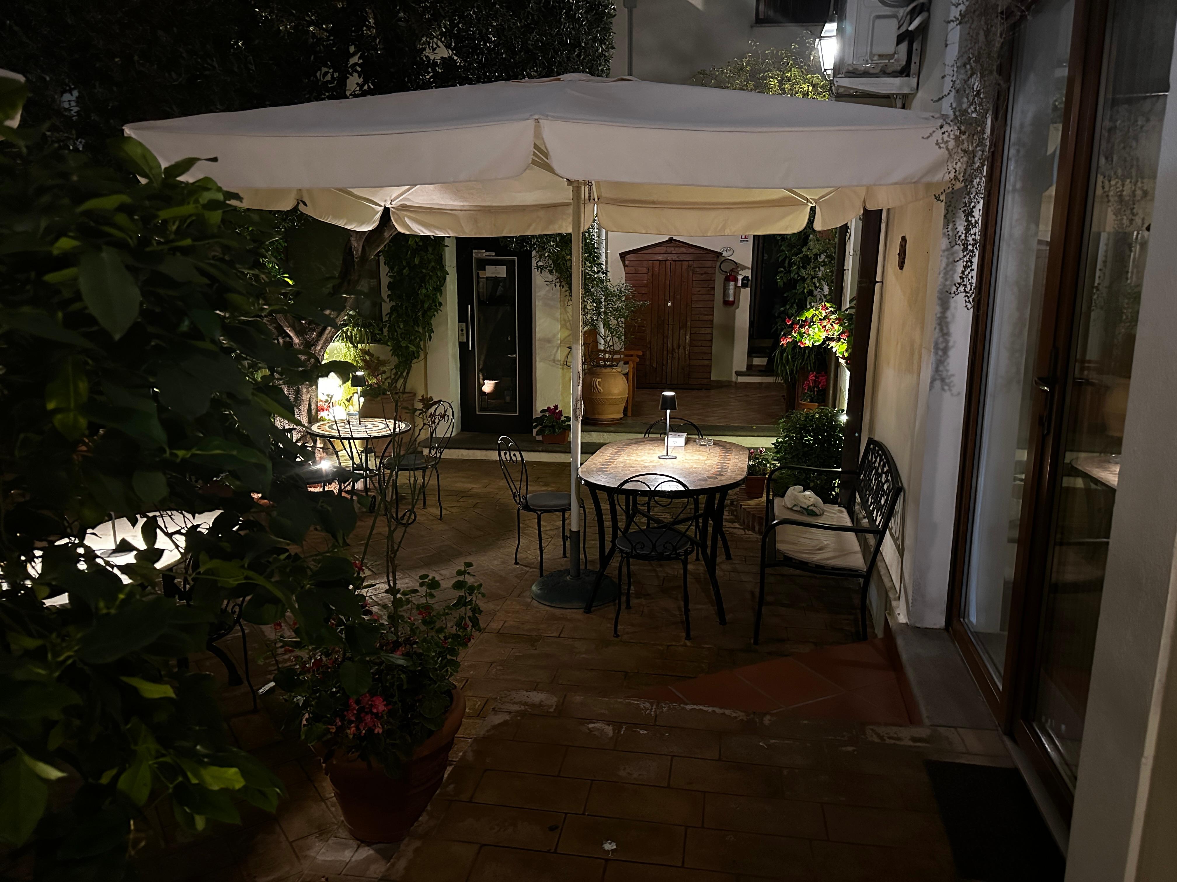 Courtyard at night