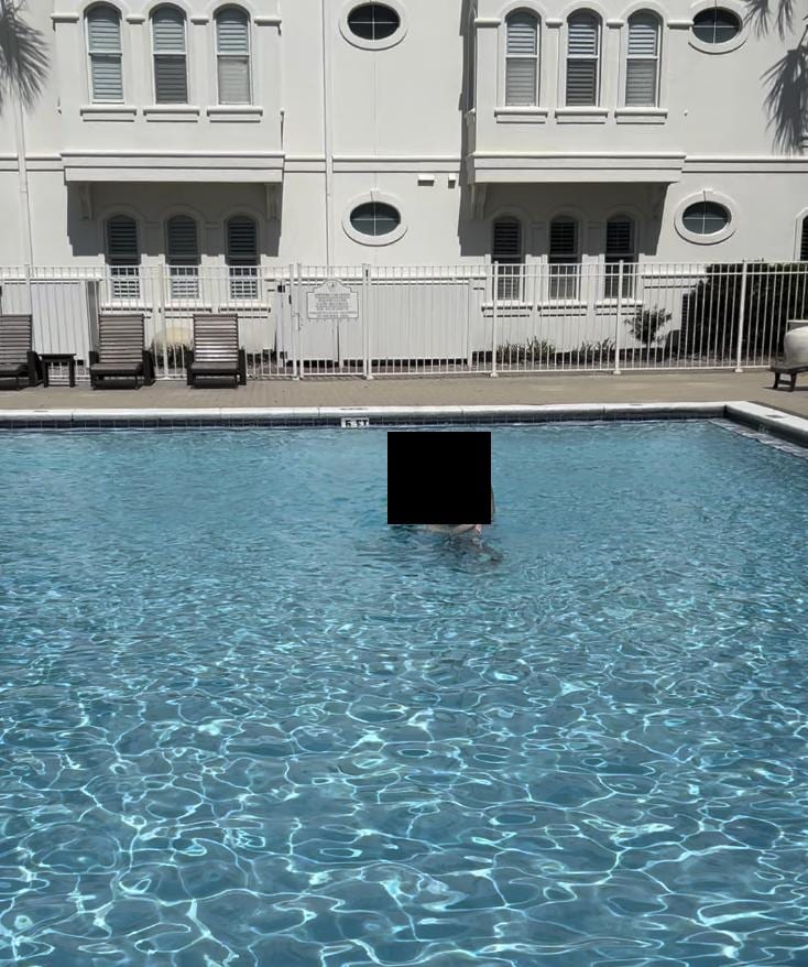 Steps to the gated community pool and beach access! So perfect for older adults and 2 under 2 with somewhat limited mobility