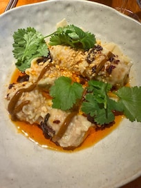 wontons at kaiju restaurant inside hotel