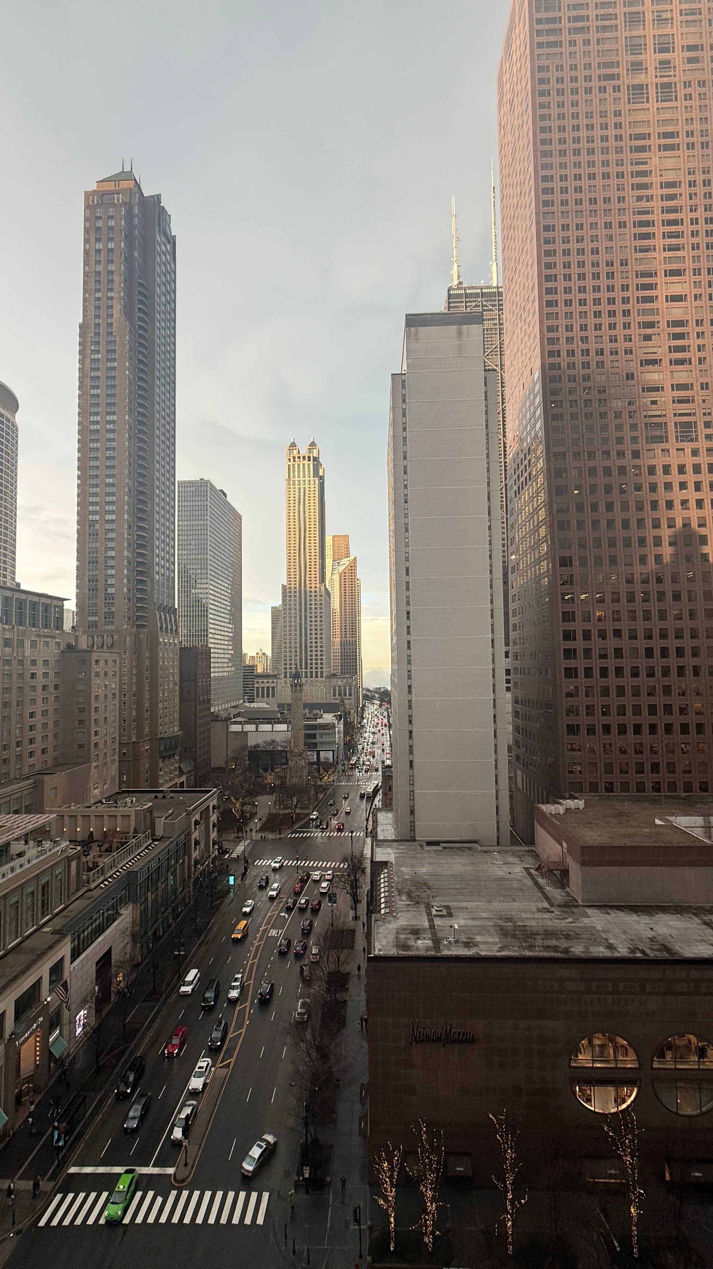 Hotel room view up magnificent mile 