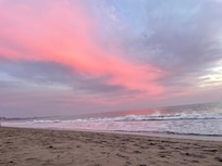 Rio Del Mar beach sunset looking south. 1 block from Rio Sands.