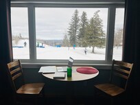 Nice picture window with a view of the tubing hill