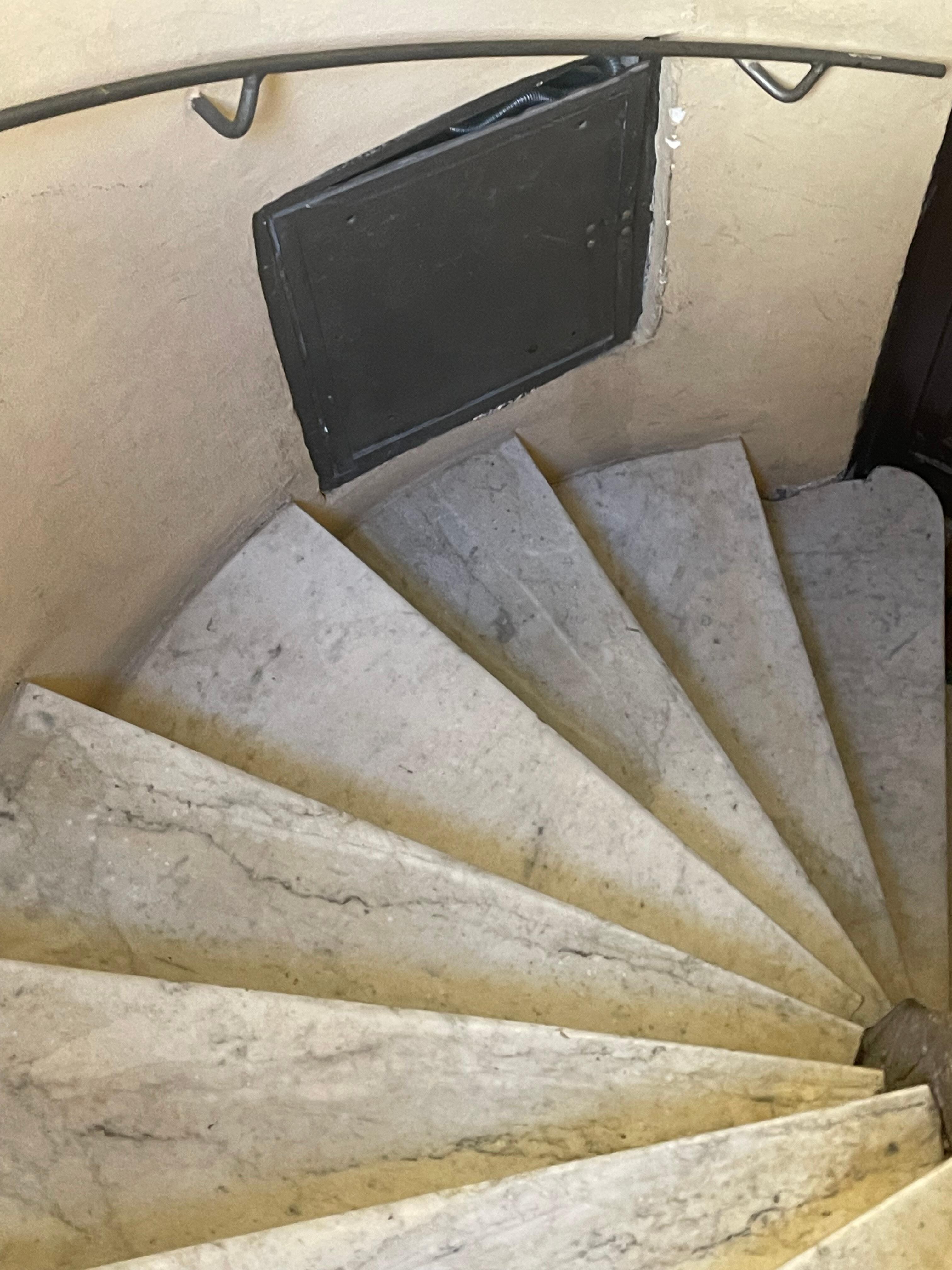 Approximately 50 stairs on a winding staircase to get to your room.