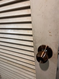 Greasy bathroom door