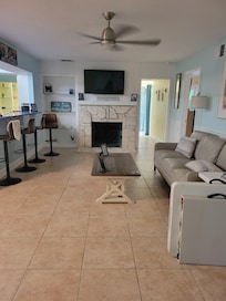 One of 2 living rooms