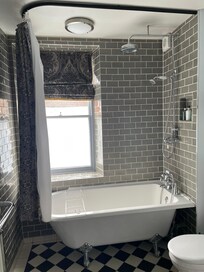 A deep bath and a powerful shower - great for soaking away a stressful day.