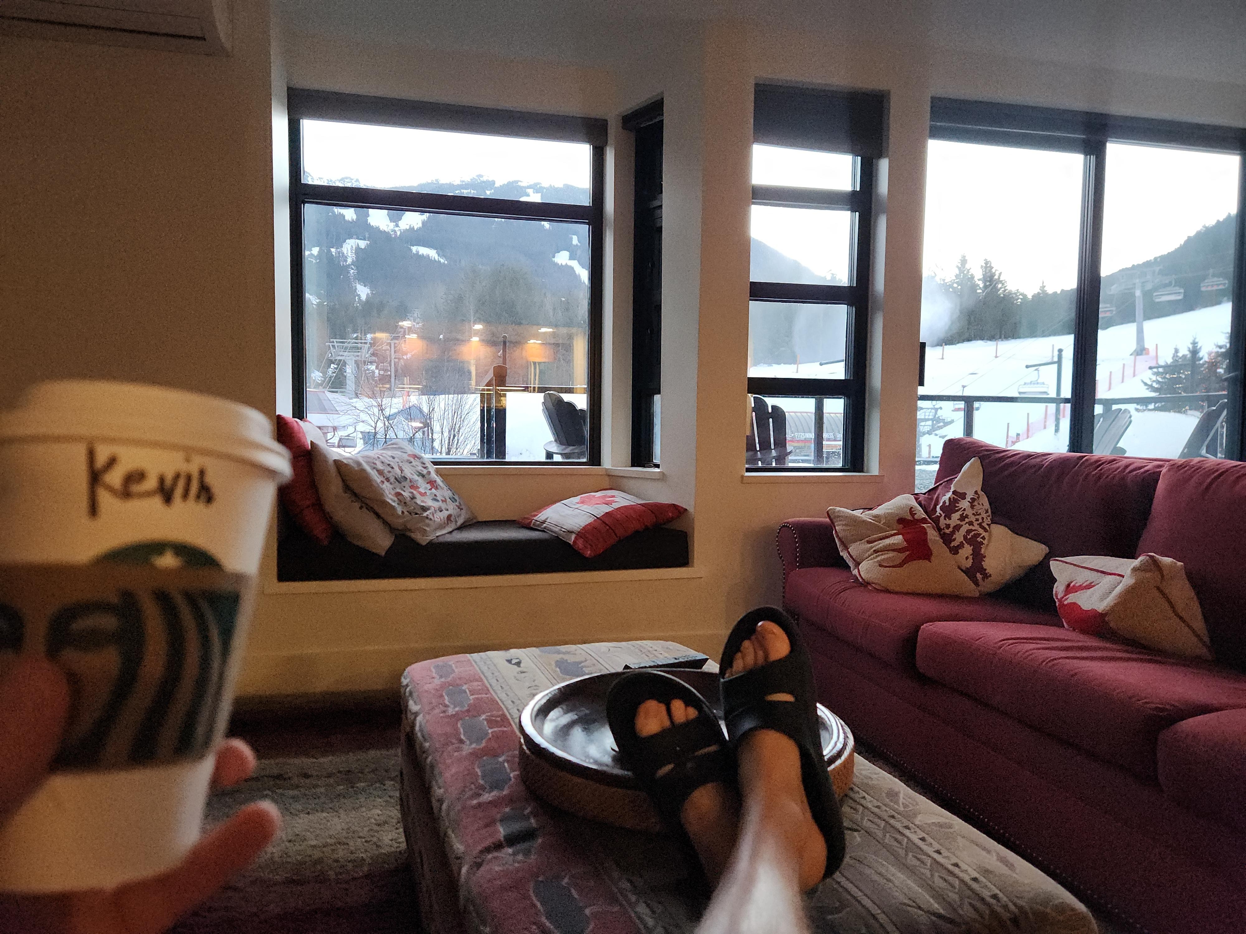 Beautiful slopesides views with morning coffee to start the day