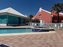 House is directly next to pool/hot tub and exercise/sauna facilities