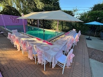 Breakfast by the pool.