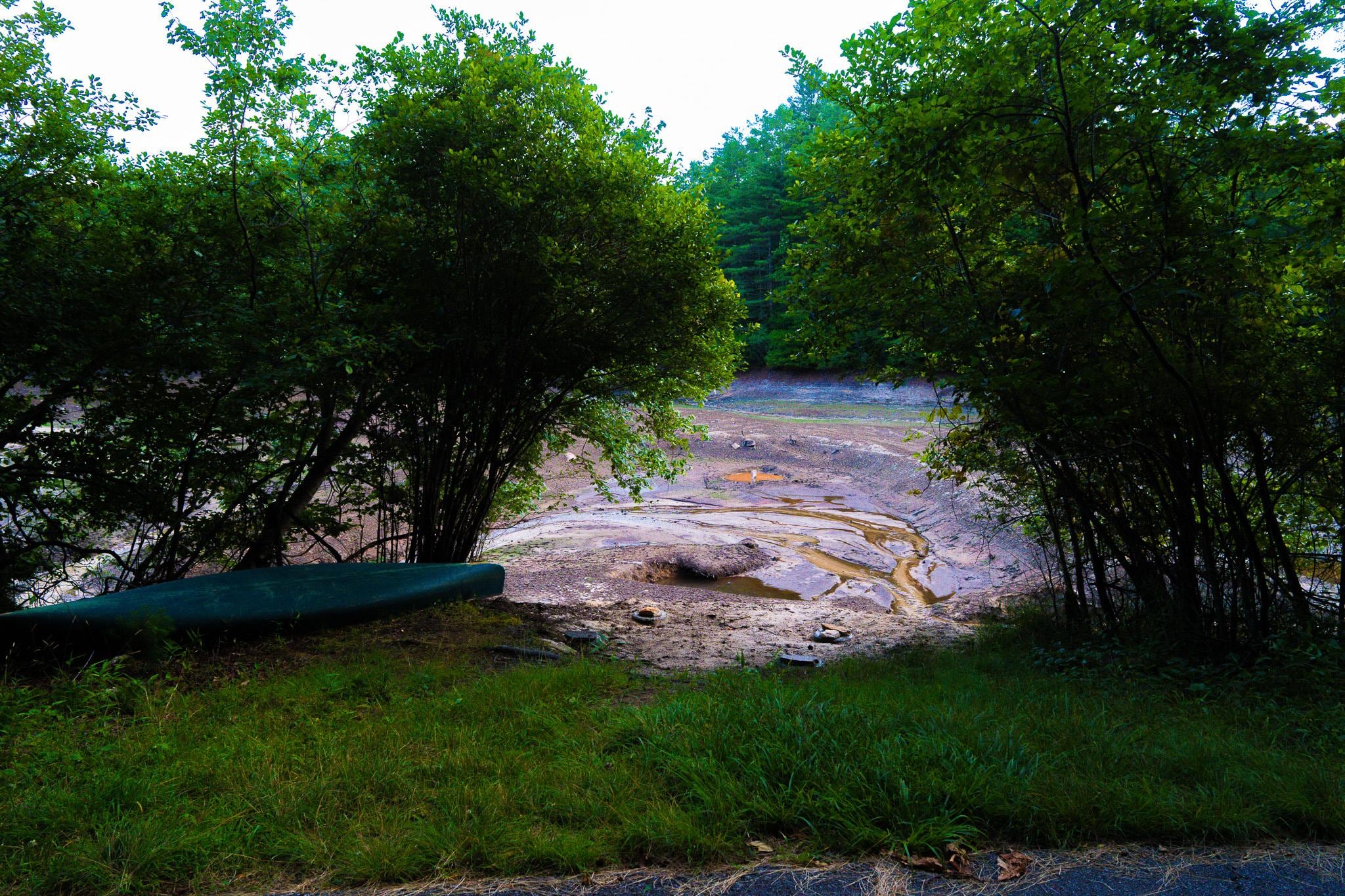 View of the drained lake