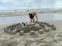 Low tide sandcastle.