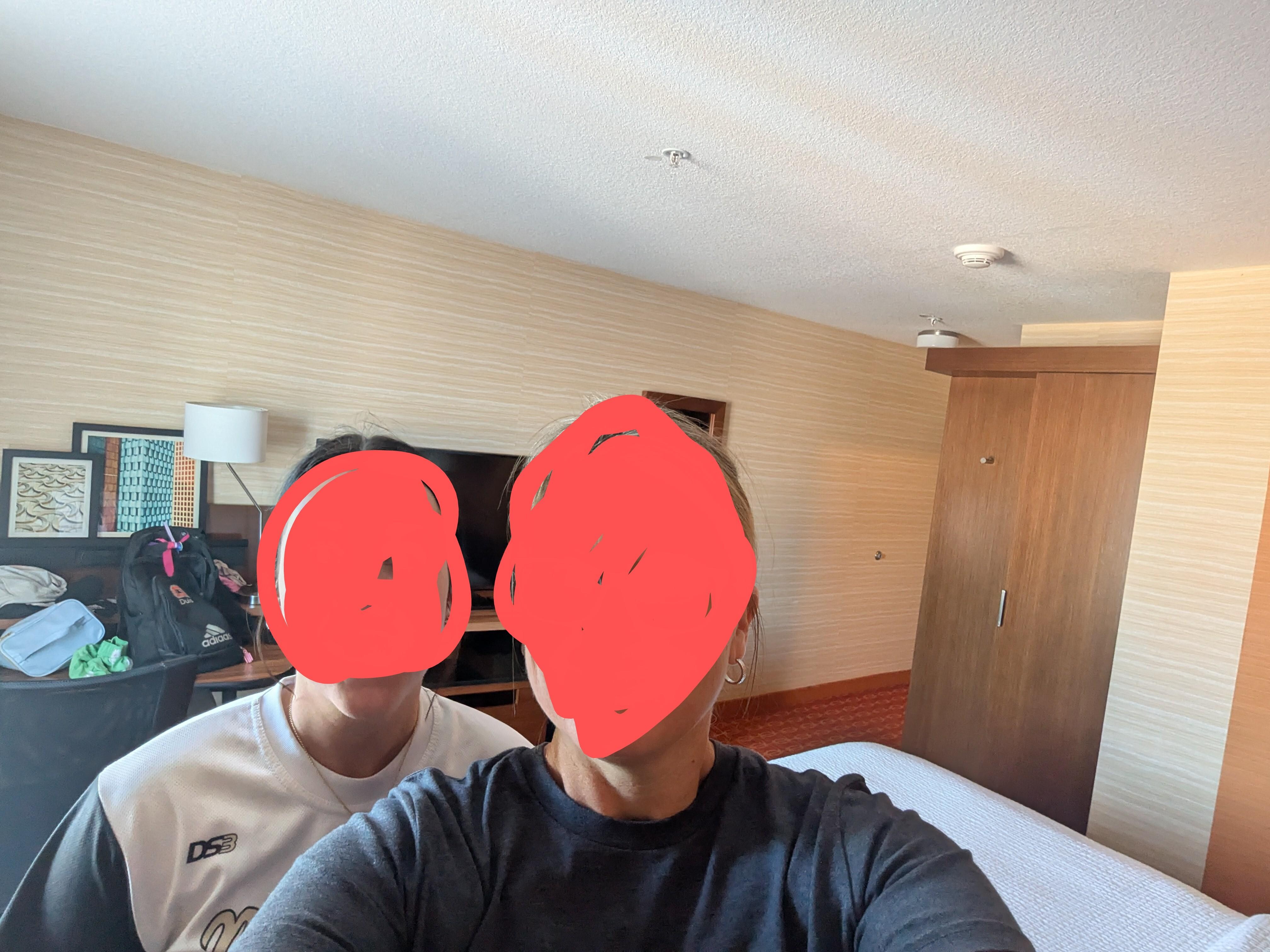 Room selfie we sent to the family back home. 