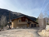 View of the home walking back from our hike (trailhead that connects to Willow lake trail at the top of the road.).