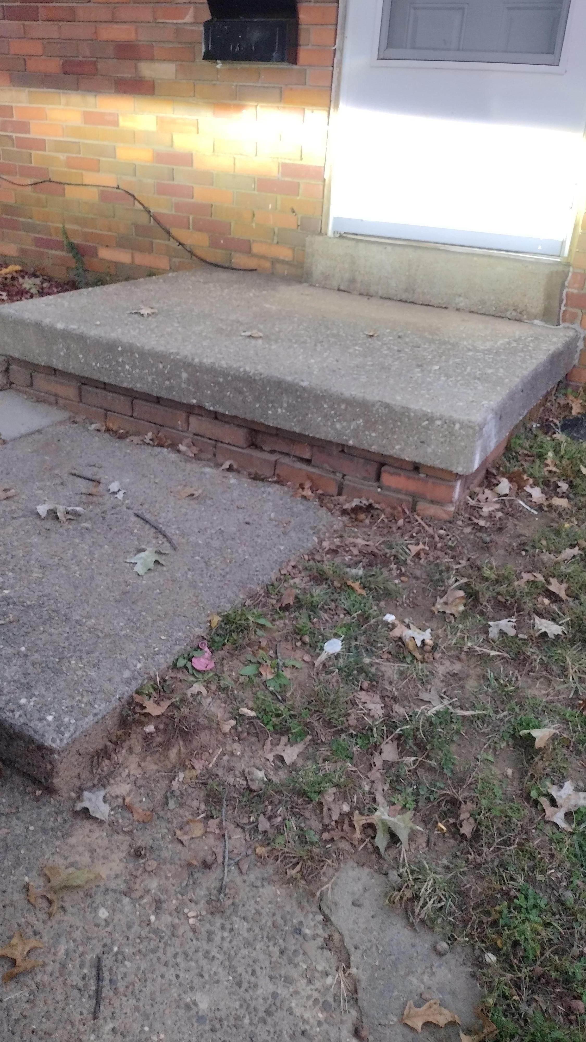 Step up to door with no rails