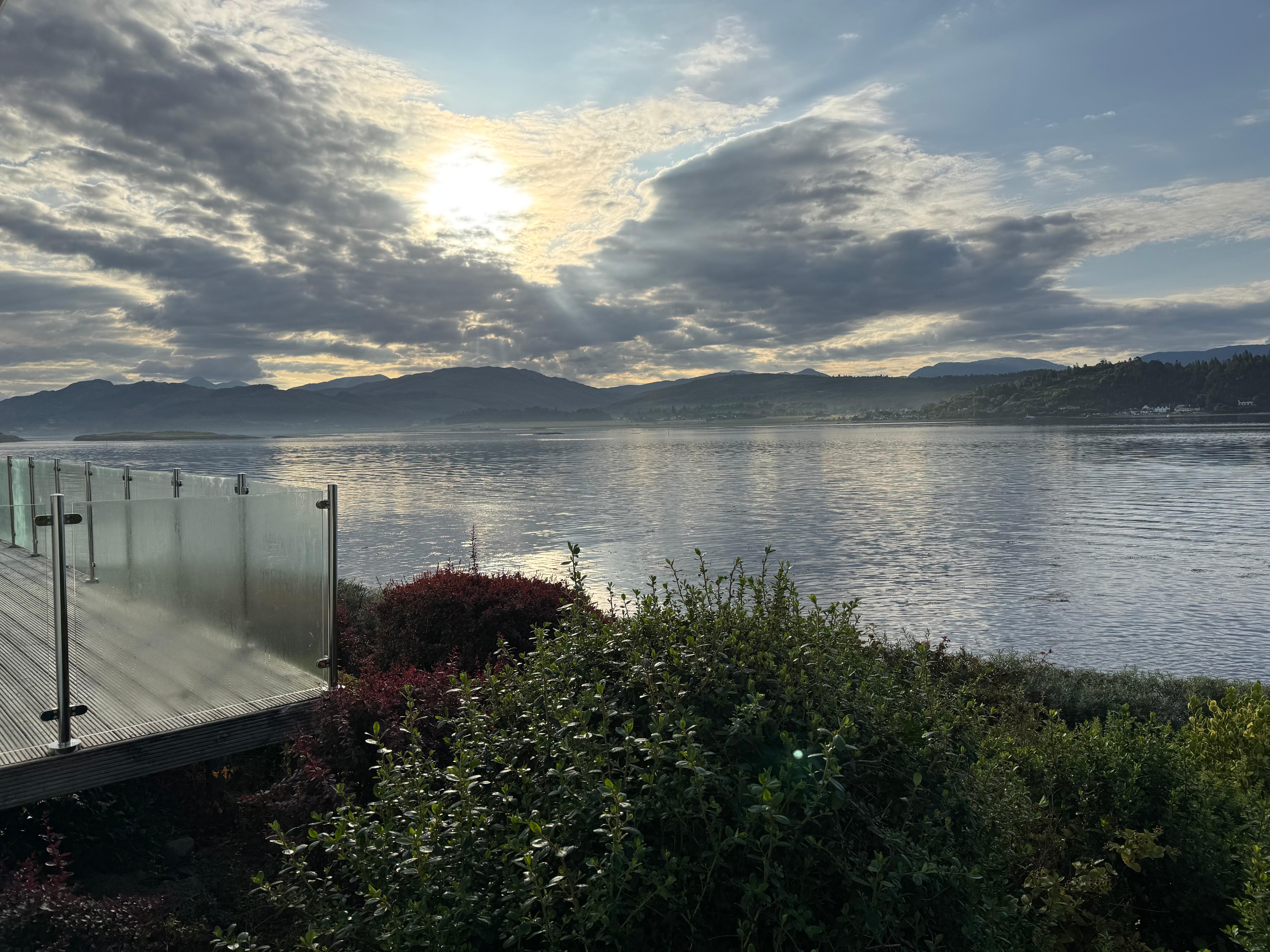 The changing weather across the water. 