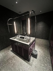 Inside the dining area restroom