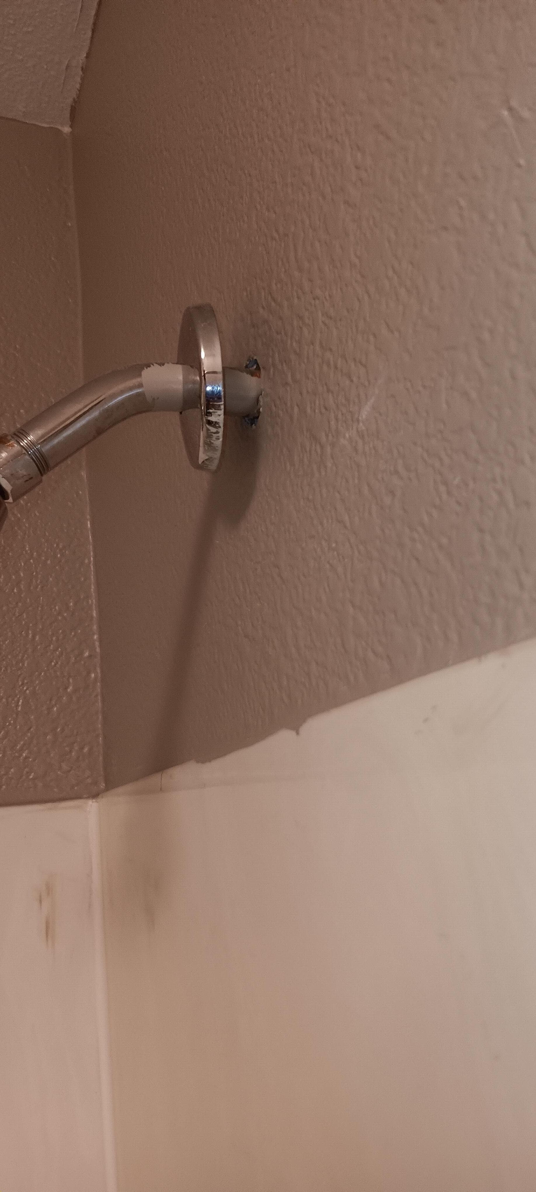 The shower head was off when we went in the room  the shower head looked like some was trying to pull it off 