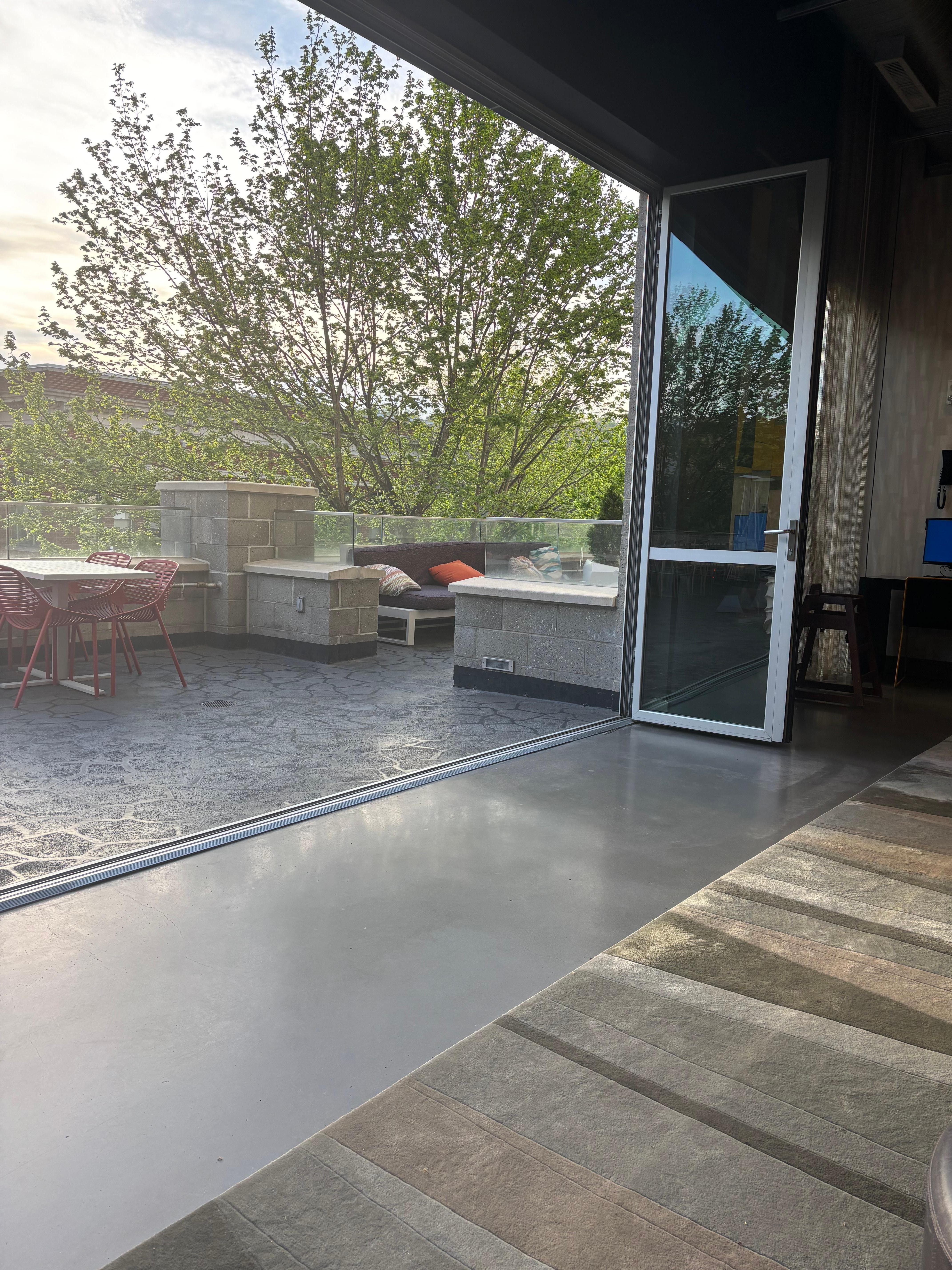 Open doors to the huge patio