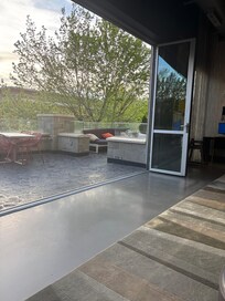 Open doors to the huge patio