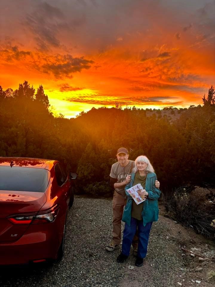 Sunset view from the driveway of the VRBO.