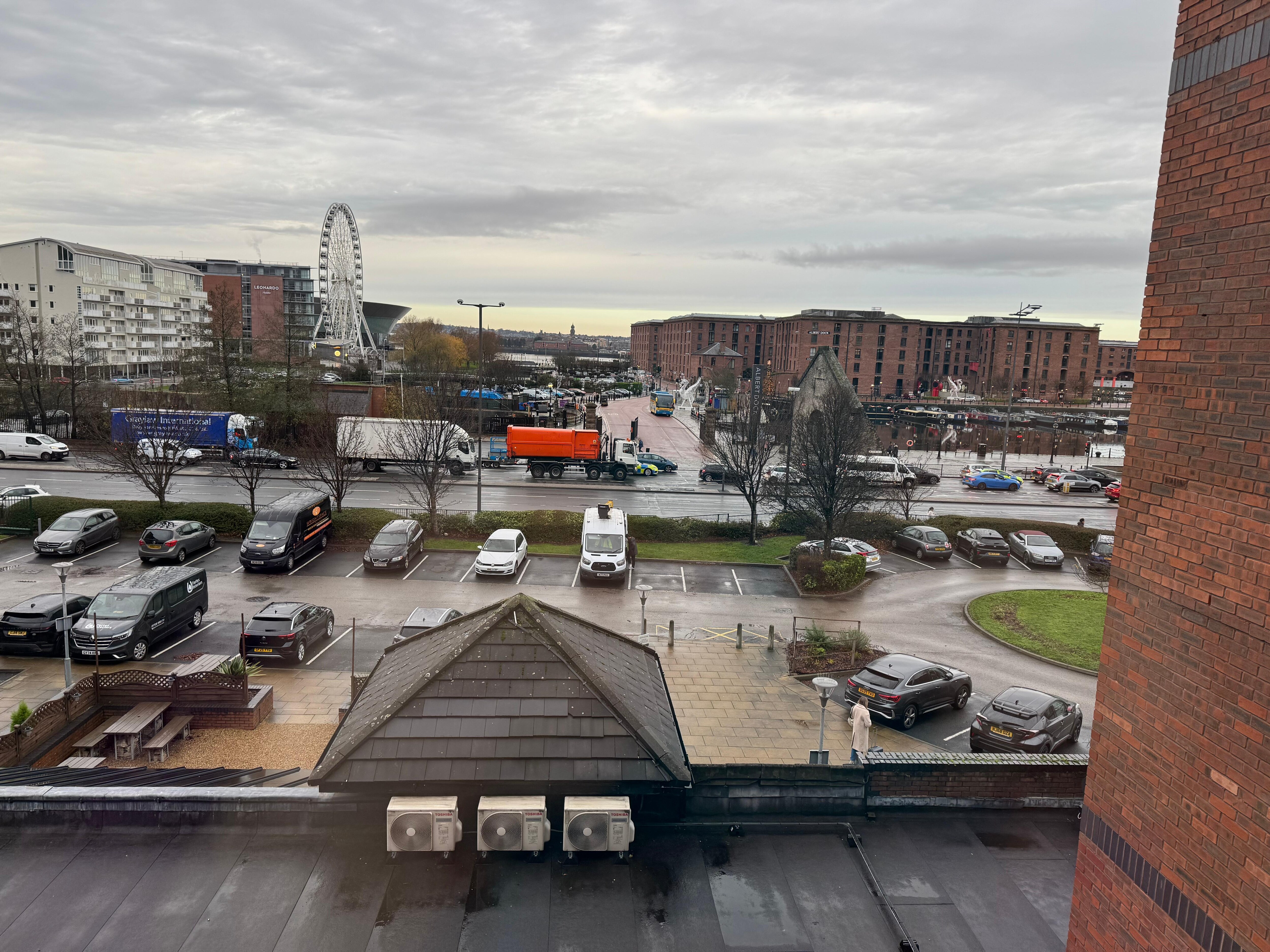 View from the window on the landing of our floor 