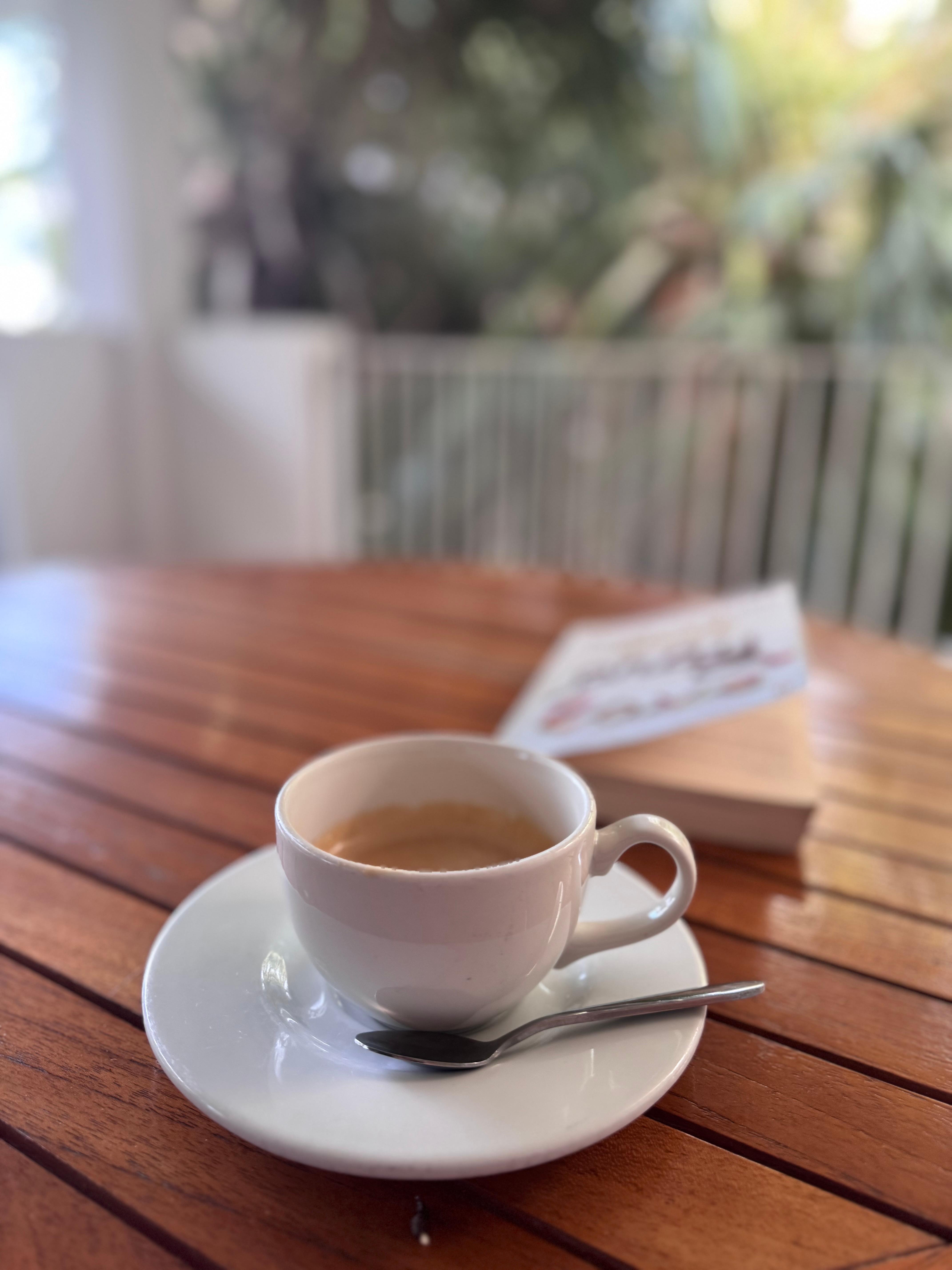 Morning coffee with the birds and a book was wonderful!