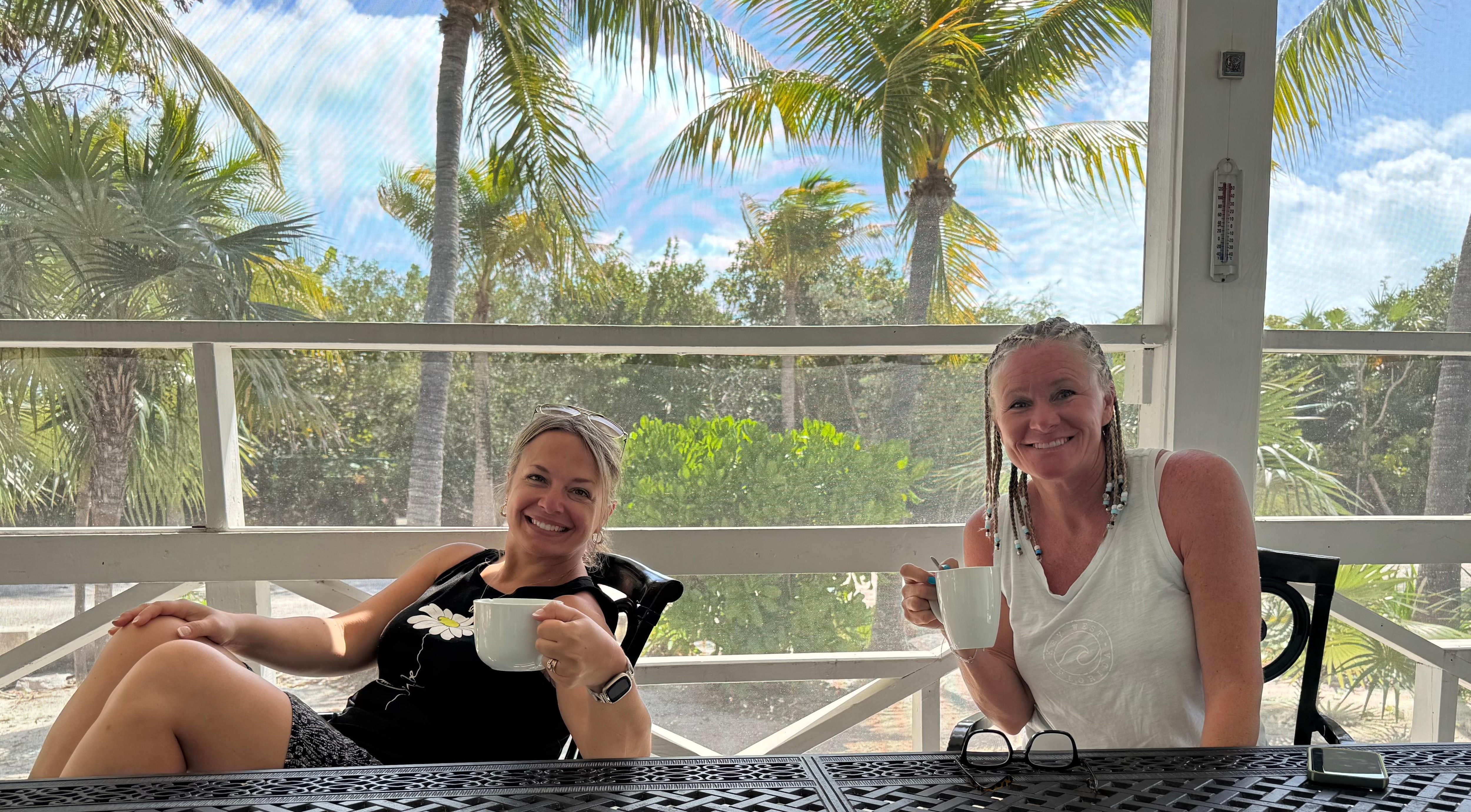 The screened in porch.  We spent every morning and evening here. 