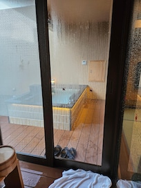 客室露天風呂と客室には鍵がない