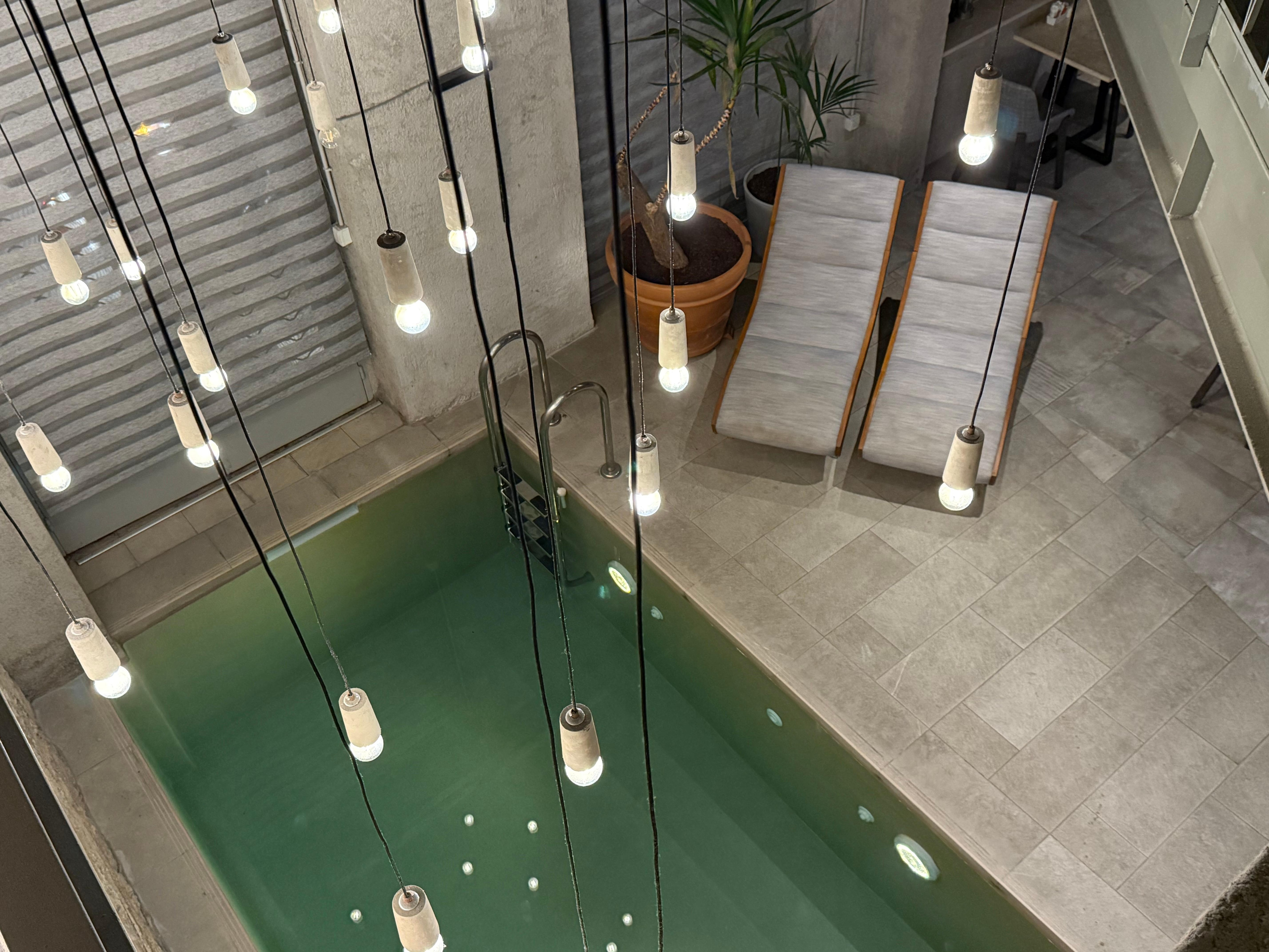 Looking Down at the pool