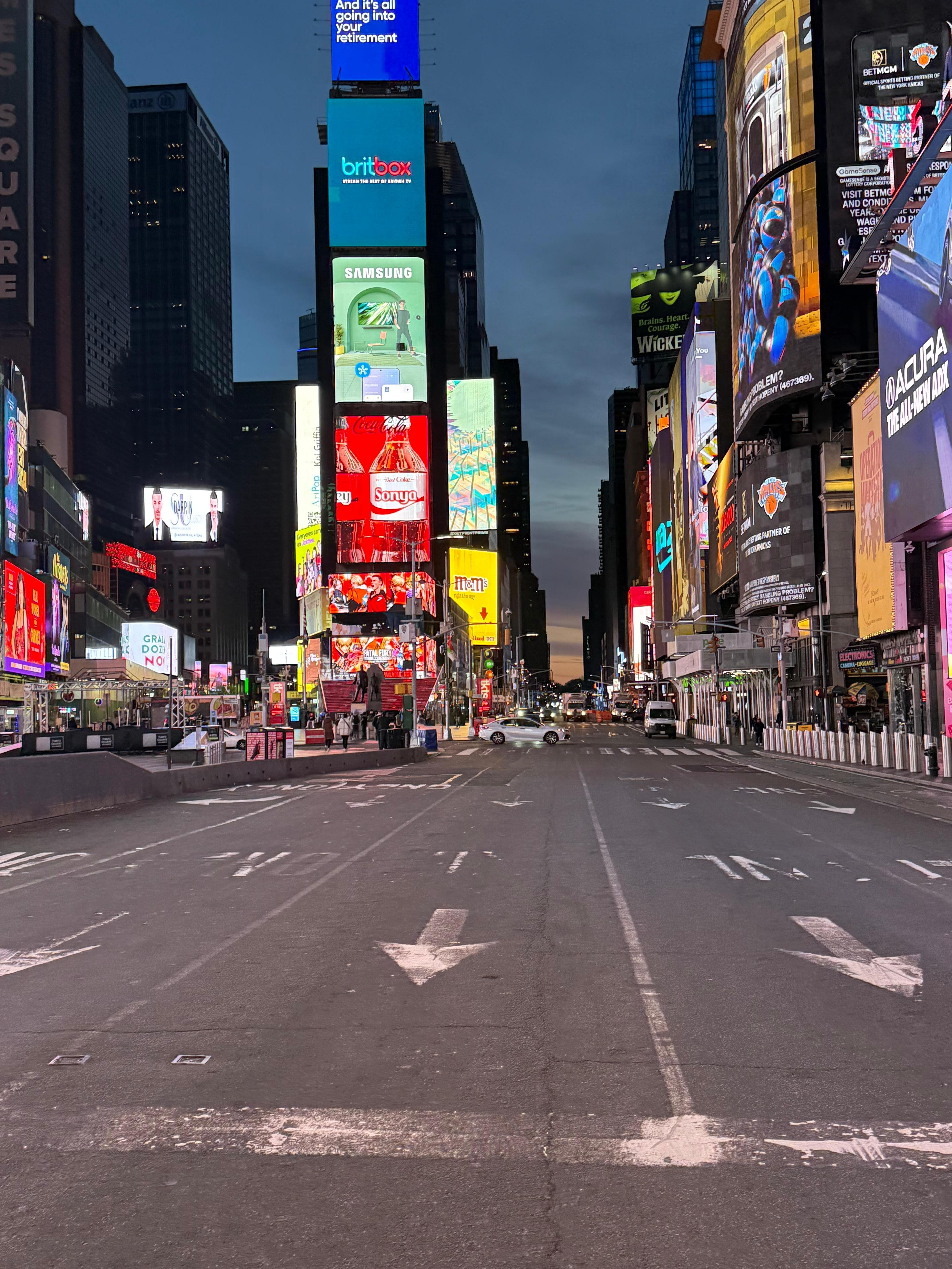 View of Times Square at 6:00 am