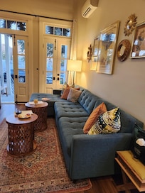 Living room and front porch.