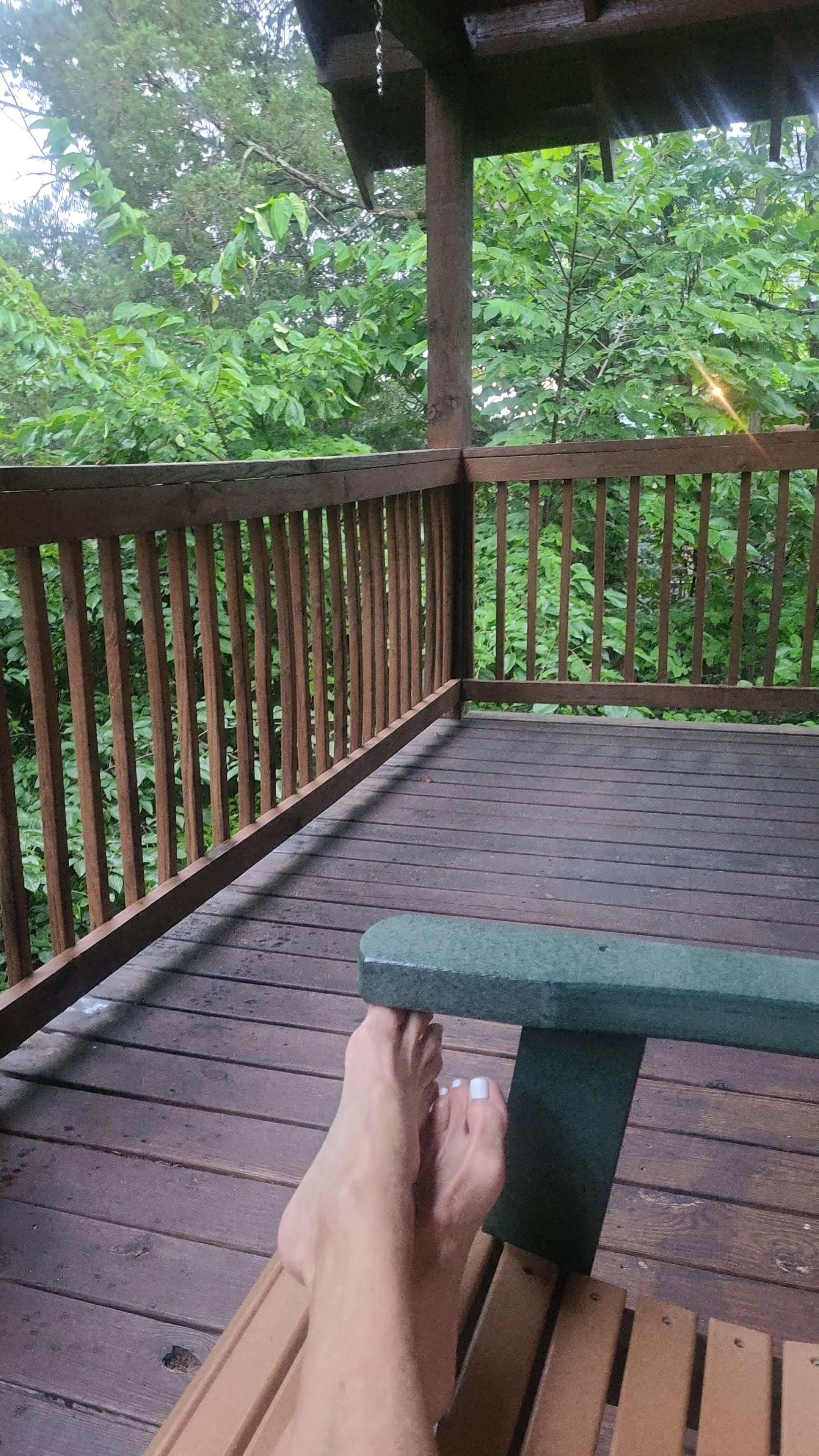 Sitting on the back porch. So peaceful!