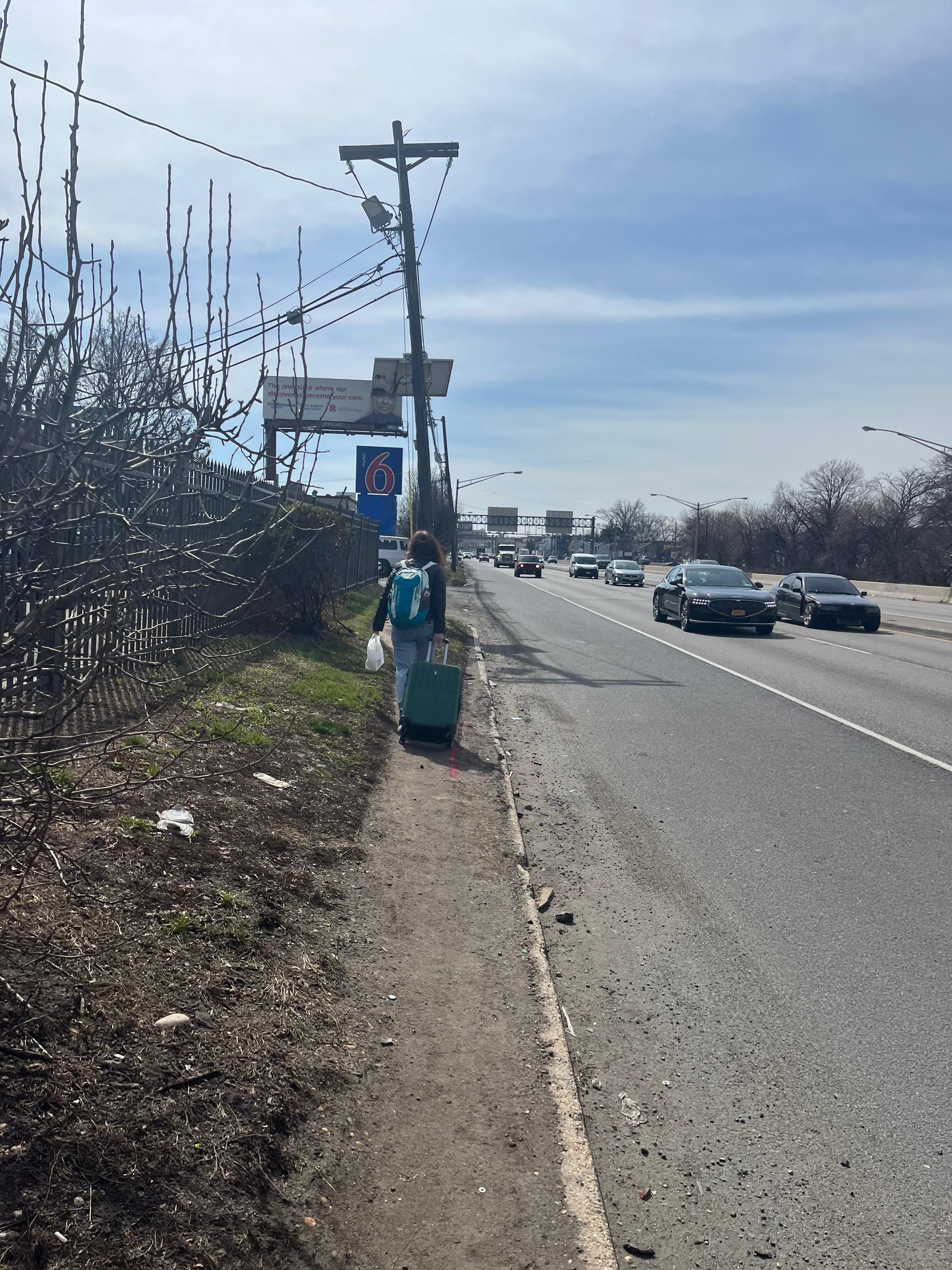 On the way to hotel from shuttle.