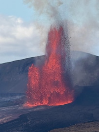 Kilauea erupted on our first day, while having breakfast.